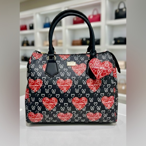 Handbags - Betsey Johnson Red Quilted Satchel – extra Large Weekender Bag